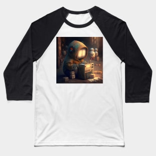 Robotic android playing with radio wall art Baseball T-Shirt